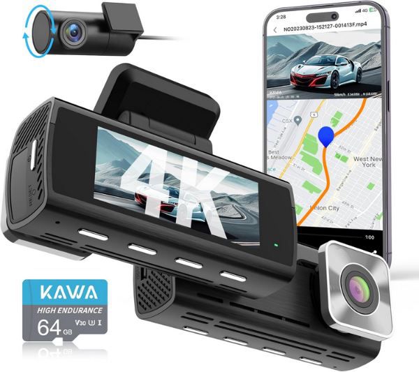 KAWA D10 4K Dashcam mit KI & Nachtsicht inkl. SD Karte für 89,99€ (statt 155€)