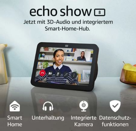 Amazon Echo Show 8 (3. Gen) + 2er Set Eve Energy Matter für 179,95€ (statt 202€)