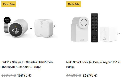 🔥 tink Flash Sale mit tado, Nuki & eufy   z.B. tado Thermostate + Bridge für 170€ statt 309€