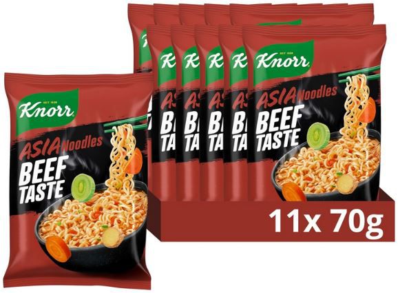 🍜 11er Pack Knorr Instant Nudeln Beef Taste für 8,19€ (statt 11€)