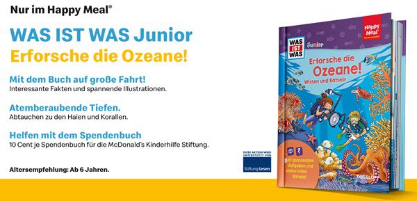 Gratis: Neues Spendenbuch bei McDonalds: Erforsche die Ozeane!