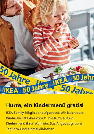 IKEA Family:  kostenloses Kindermenü vom 11.11.   16.11.