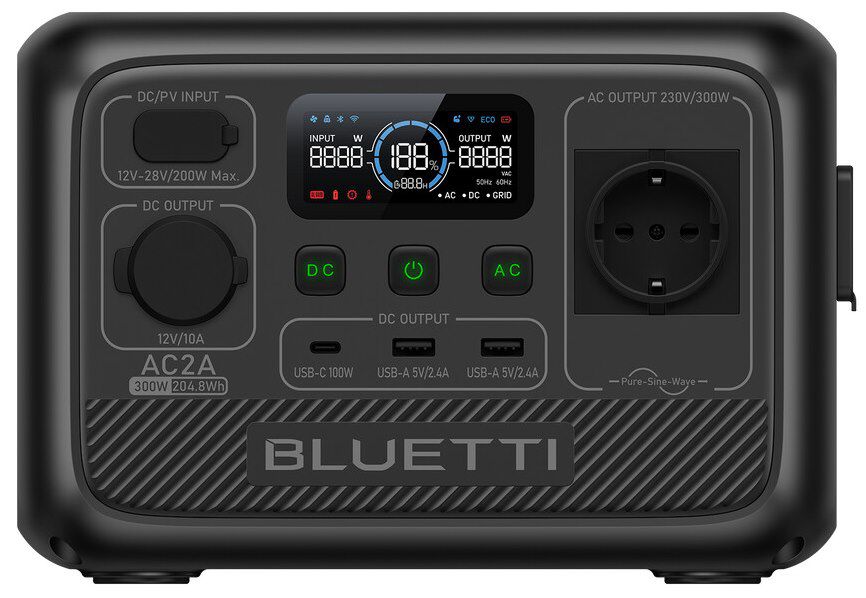 🔋 Bluetti AC2A LiFePO4 Powerstation 204Wh / 300W für 189€ (statt 209€)