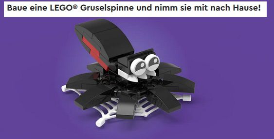 Gratis: LEGO Gruselspinne bei Bauaktion in LEGO® Stores am 24.10. und 30.10.