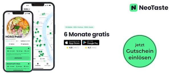 🥘🍴 NeoTaste 6 Monate für Neukunden gratis