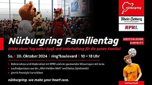 Freier Eintritt für den Nürburgring Familientag am 20. Oktober 2024