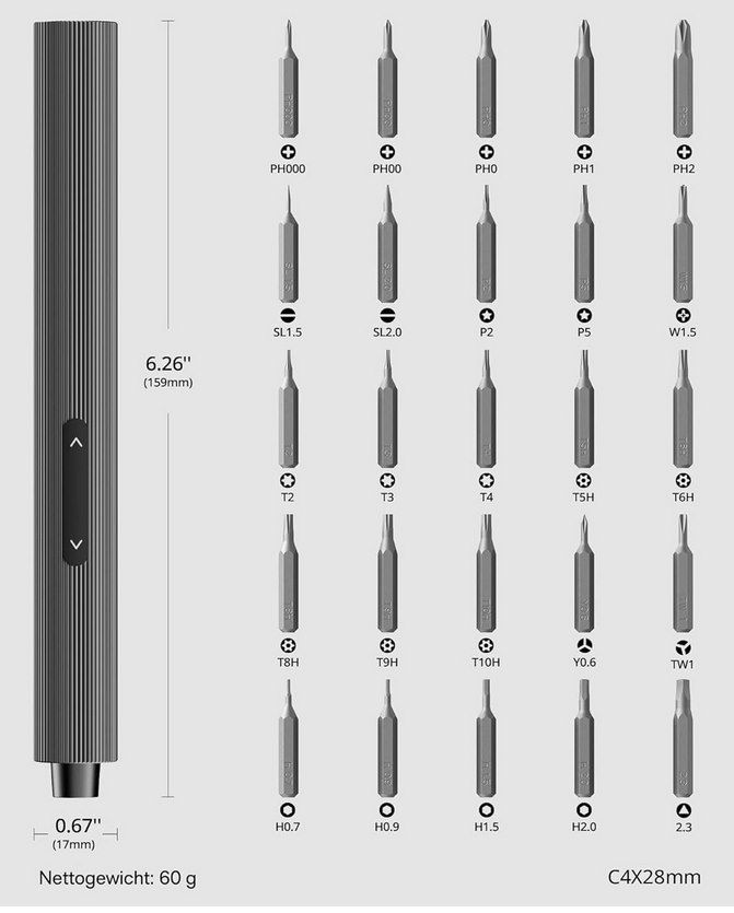 HOTO 25in1 Feinmechaniker elektr. Schraubendreher Set für 23,99€ (statt 45€)