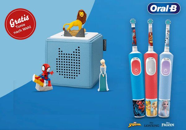 Geht noch! Beim Kauf einer Oral B Kinderzahnbürste eine tonies Hörfigur gratis dazu