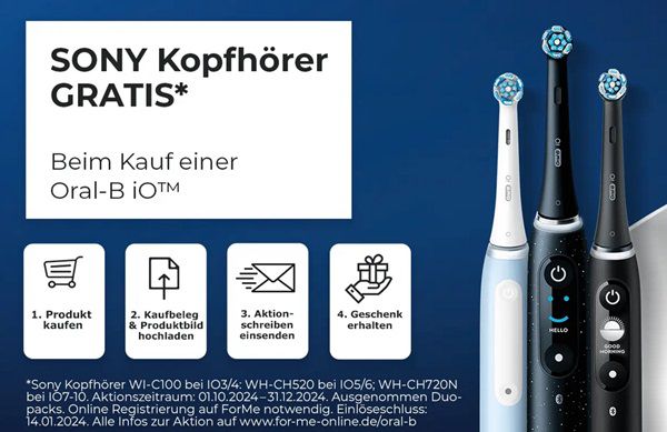 Beim Kauf einer Oral B iO 3 10 einen SONY Kopfhörer gratis dazu