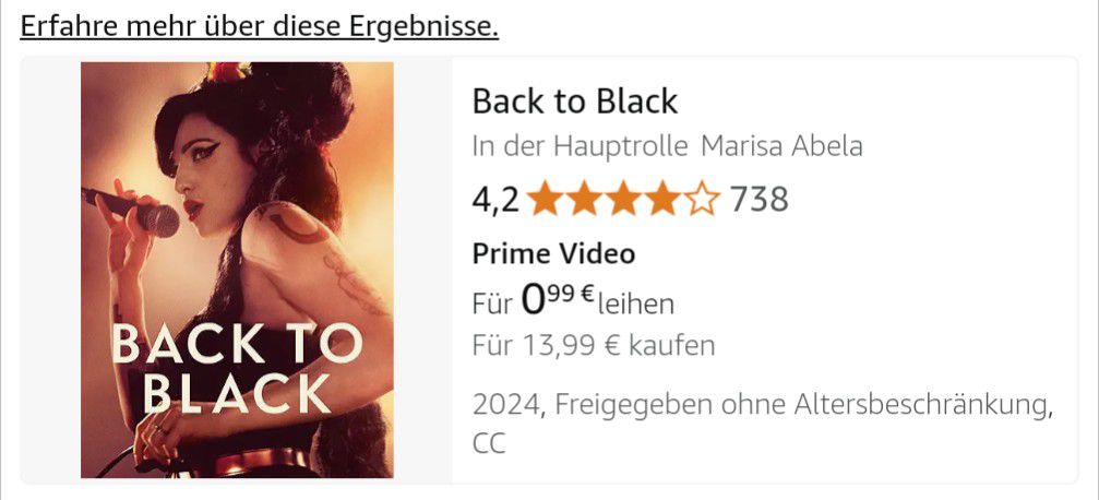 Biopic Amy Winehouse bei Amazon Video für 99 Cent leihen