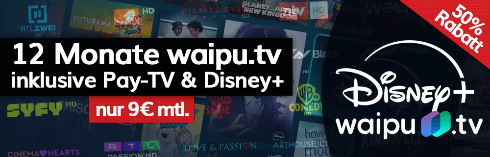 50% Rabatt auf waipu.tv inkl. Disney