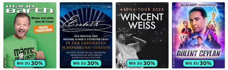 🎉 BLACK DEALS bei EVENTIM: bis zu 50% auf Konzerte, Musicals & Comedy Shows