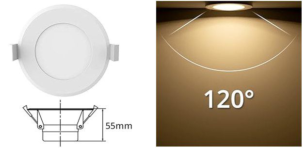 5x wowlite LED Einbaustrahler Dimmbar (IP44) Warmweiss für 28,79€ (statt 48€)