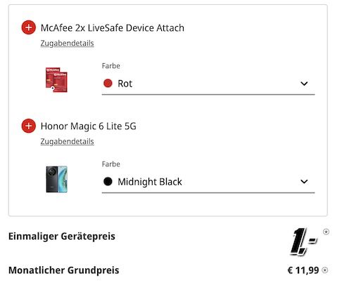 2x📱Honor Magic 6 Lite (256GB) für 1€ + 10GB o2 Allnet für 11,99€ mtl. + 30€ Bonus