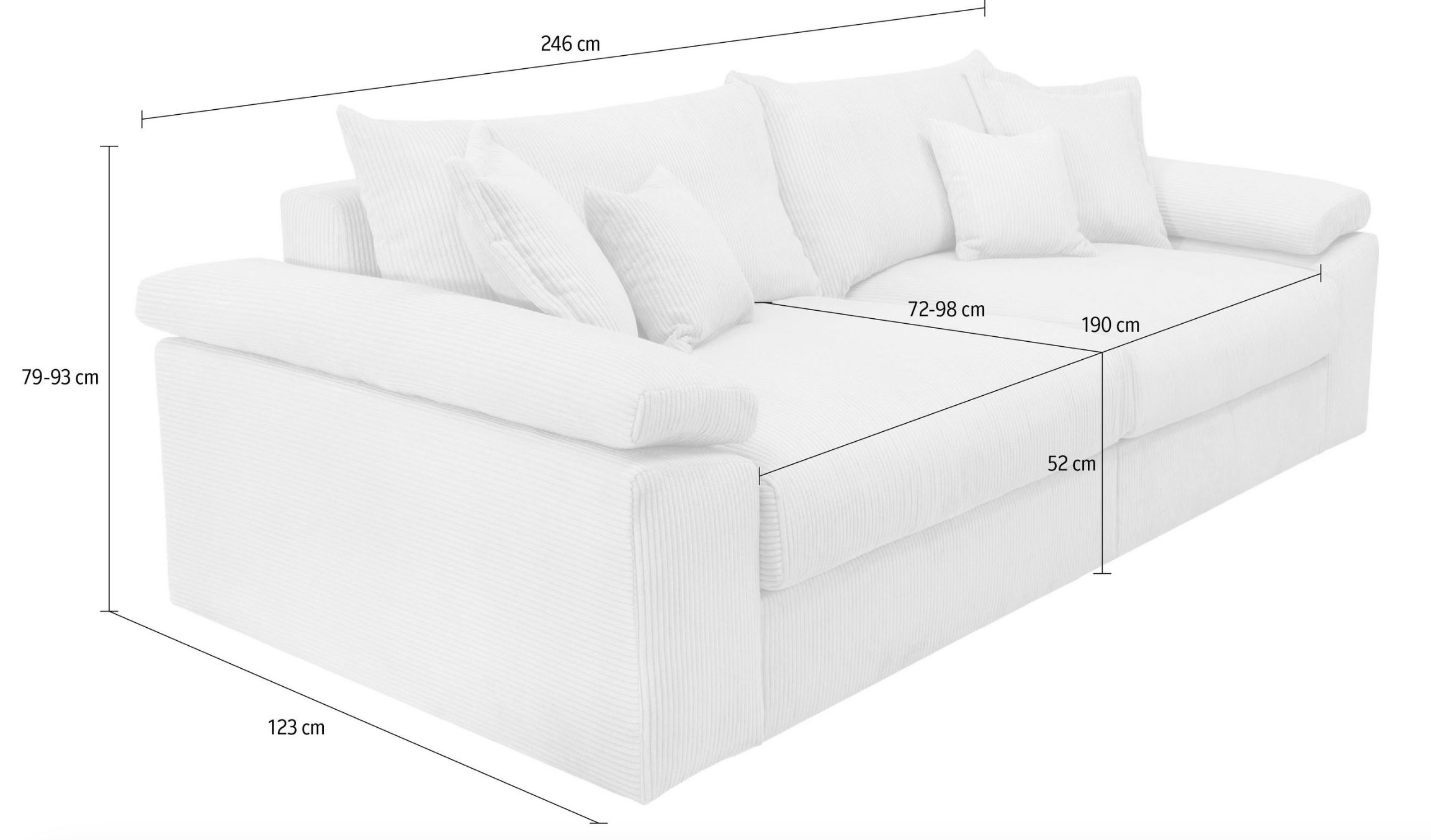 HOME AFFAIRE Big Sofa Soft&Cosy XL für 600€ (statt 740€)