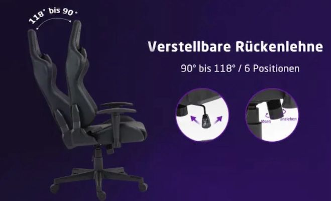 ISY IGC 500 Gaming Stuhl in Schwarz für 129€ (statt 179€)