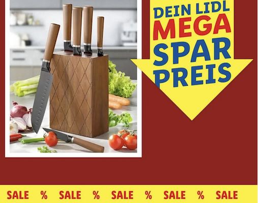 🔥LIDL Sale mit bis zu  77% z.B. 7 tlg. Messerset mit Messerblock für 35,94€ (statt 50€)