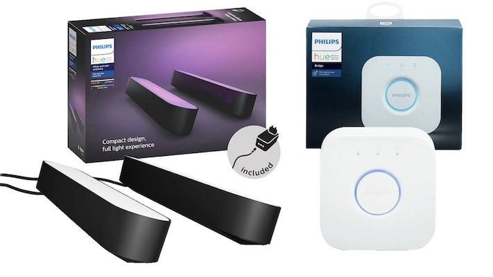 Doppelpack Philips Hue Play Lightbar Set + Bridge für 109€ (statt 137€)