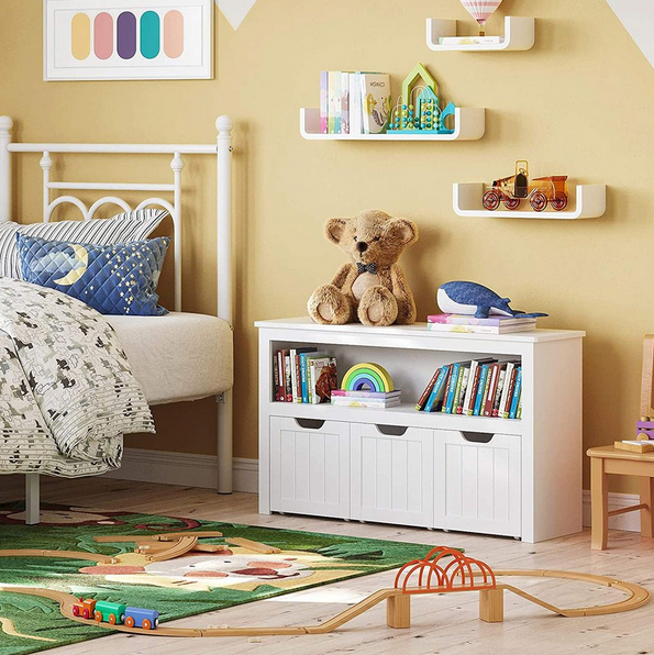 VASAGLE Spielzeugschrank für Kinderzimmer Weiß für 64,99€ (statt 80€)