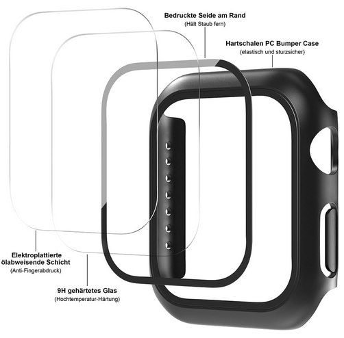 4x Schutzhülle für Apple Watch mit gehärtetem Glas für 3,99€ (statt 8€)