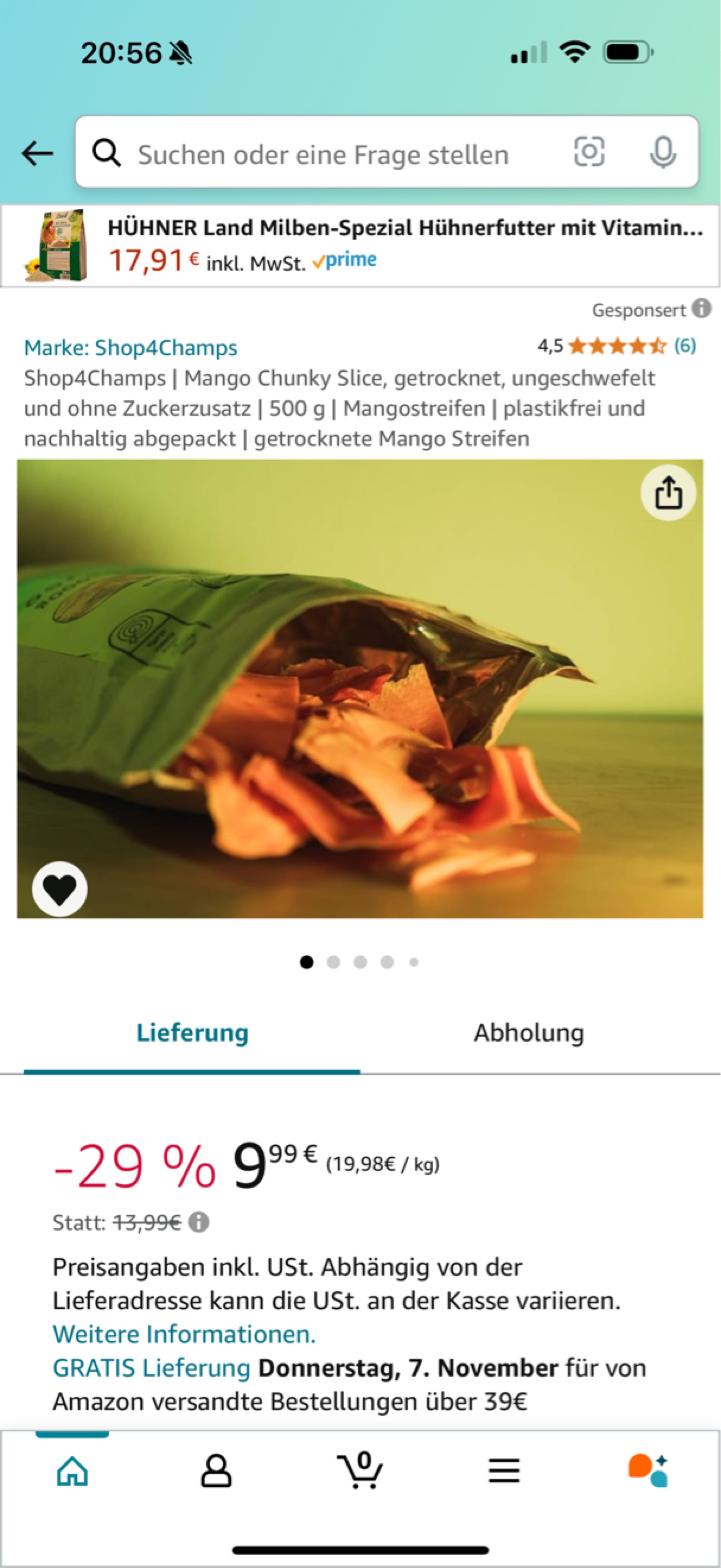 Getrocknete Mangostreifen