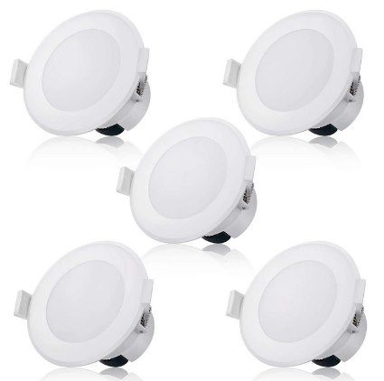 5x wowlite LED Einbaustrahler Dimmbar (IP44) Warmweiss für 28,79€ (statt 48€)