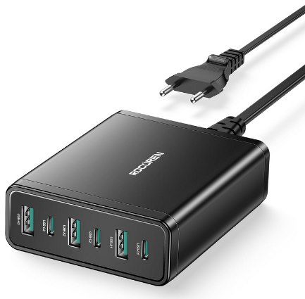 Rocoren 60W USB C Ladegerät mit 6 Ports für 9,95€ (statt 20€)