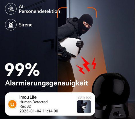 Imou Rex 3D 8MP 360° Überwachungskamera mit AI Erkennung für 69,69€ (statt 85€)