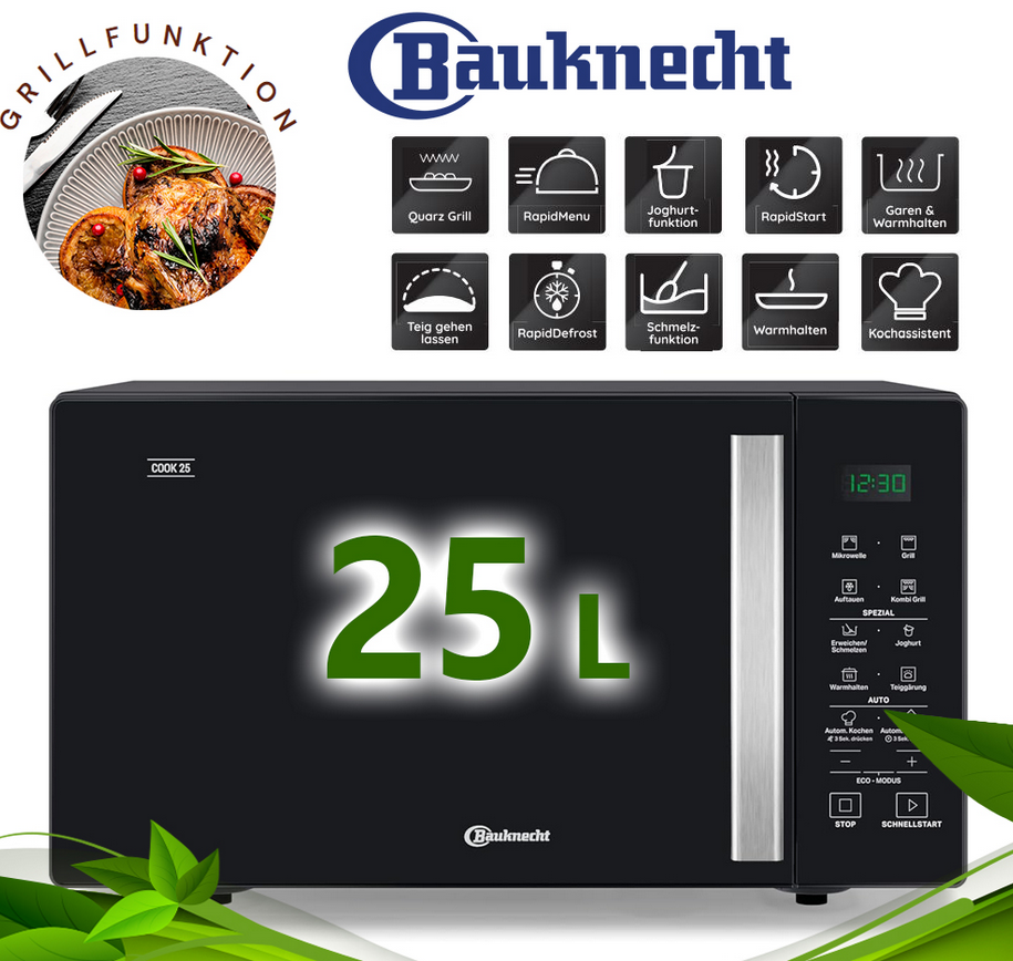 Bauknecht MW253SM2 Grill & Microwelle 25l für 89,99€ (statt 120€)