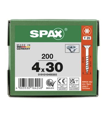 200er Pack Spax Universalschraube 4×30 mm T-Star plus ab 4,48€ (statt 9€)