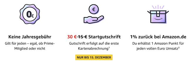 💳 Kostenlose Amazon VISA Kreditkarte + 30€ Startguthaben + Cashback auf Amazon Einkäufe