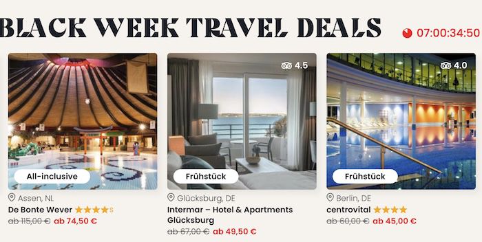 Travelcircus Black Week Travel Deals   z.B. Timmendorfer Strand ab 45€ p.P.