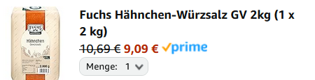 2 kg Fuchs Hähnchen Würzsalz GV für 9,09€ (statt 15€)