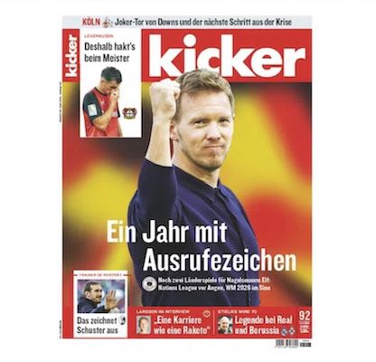 ⚽ 104 Ausgaben vom Kicker für 279,60€ + Prämie 180€ Scheck