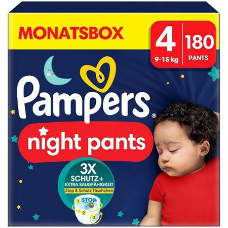 🔥 2x 180er Pack Pampers Night Windeln Pants Größe 4 ab 80,70€ (statt 123€)