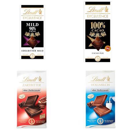 Amazon: 4 Tafeln Lindt Schokolade für 9,79€ (statt 14€) – Verschiedene Sorten