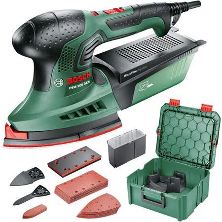 Bosch PSM 200 AES Multischleifer Set mit SystemBox M für 94,99€ (statt 108€)