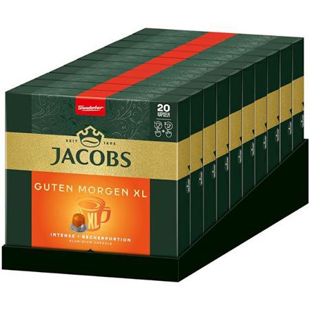 200er Pack Jacobs Guten Morgen XL Nespresso Kaffeekapseln ab 40,30€ (statt 49€)