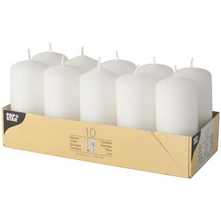 🕯️ 10er Pack Stumpenkerzen, 40mm/90mm in weiß für 4,75€ (statt 10€)