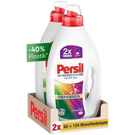 2er Pack Persil Ultra Tiefenrein Konzentrat – Color Waschmittel, 124WL für 21,49€ (statt 30€)