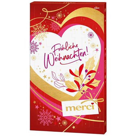 🎄 merci Adventskalender 2024 mit liebevollen Sprüchen, 263g für 9,99€ (statt 13€)