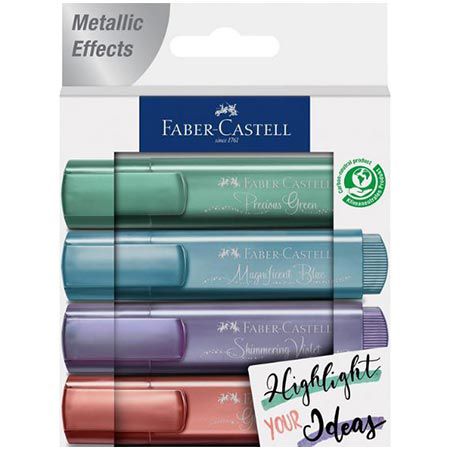 4er Pack Faber-Castell TL 46 Metallic Textmarker für 3€ (statt 5€)