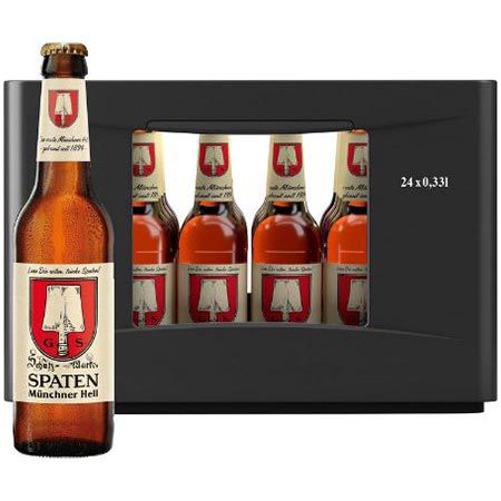 🍺 24er Kasten Spaten Münchner Hell Flaschenbier, 0,33L ab 16,62€ (statt 21€)