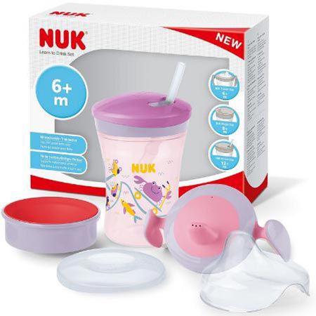 NUK 3-in-1 Trinklernset mit Trainer Cup Schnabeltasse für 14,39€ (statt 22€)