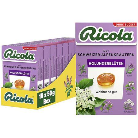 10er Pack Ricola Holunderblüten Böxli Kräuter-Bonbons ab 8,64€ (statt 17€)