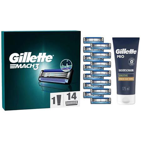 14er Pack Gillette Mach3 Rasierklingen + Gillette PRO Rasierschaum ab 25,55€ (statt 33€)