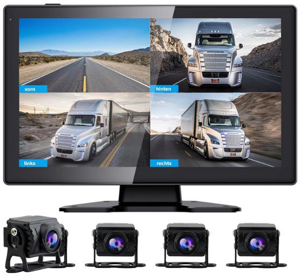 AWESAFE Rückfahrkamera mit 10.1 Zoll Display + 4 Kameras für 103,99€ (statt 160€)