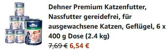 🐱 6 x 400g Dehner Premium Katzenfutter Geflügel ab 6,54€ (statt 12€)