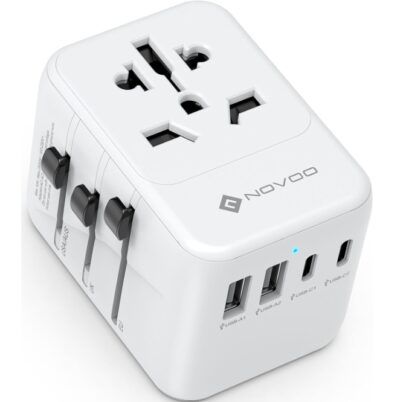 NOVOO Reisesteckdosenadapter Weltweit mit USB & USB-C für 14,29€ (statt 22€)