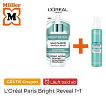 Couponplatz: 1 Produkt aus der L’Oréal Paris Bright Reveal Serie kaufen, 1 L’Oréal Paris Bright Reveal Waschgel gratis dazu